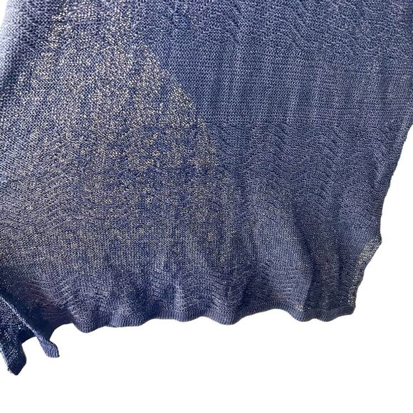 Vintage Lainey Keogh Made in Ireland Navy Blue Mesh Sweater Pullover Viscose - Picture 11 of 11